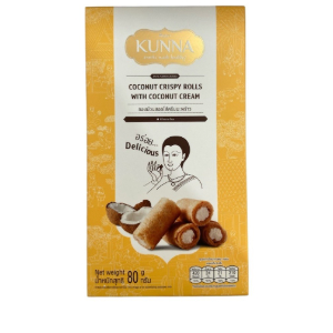 KUNNA Coconut Crispy Rolls With Coconut Cream 80g.