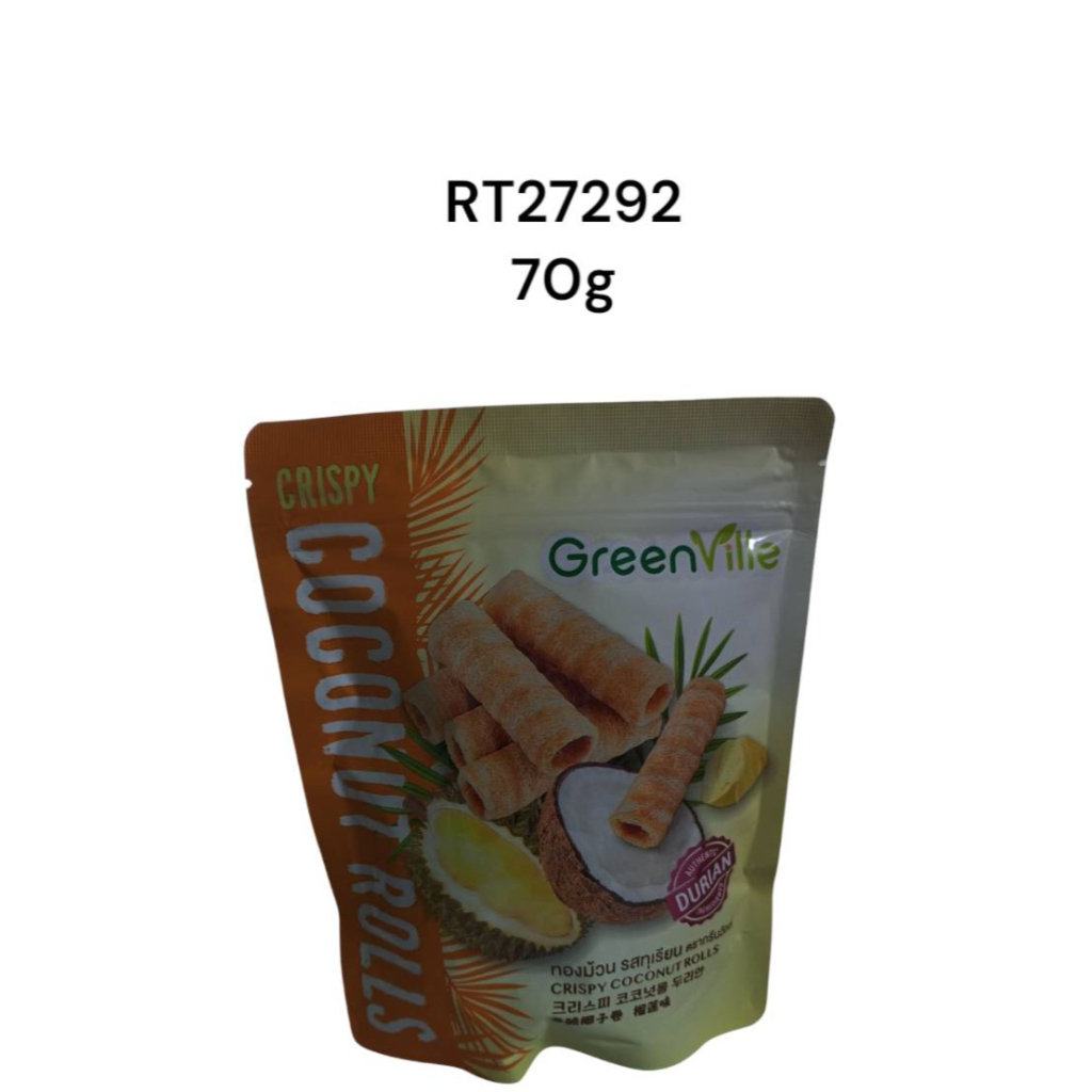 Green Ville Crispy Coconut Rolls Durian 70g