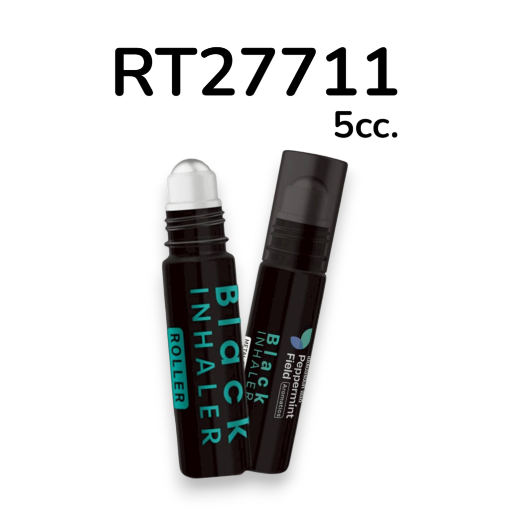 PEPPERMINT FIELD Black Inhaler Metal Roller 5cc.